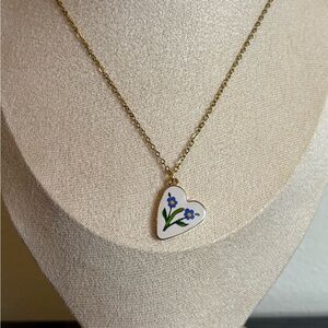 Handmade Gold Heart/Flower Necklace | Waterproof & Tarnish Resistant